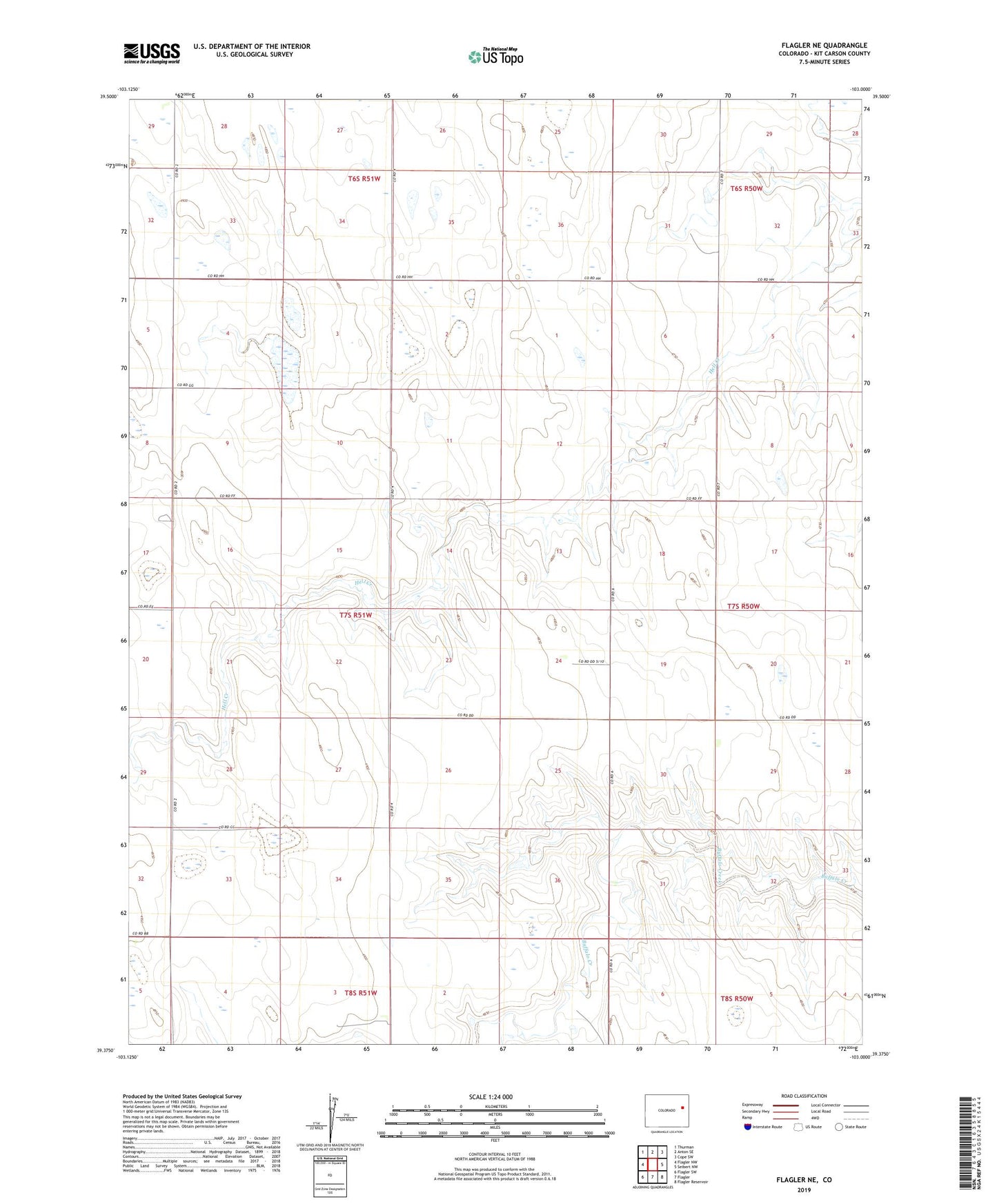 Flagler NE Colorado US Topo Map Image