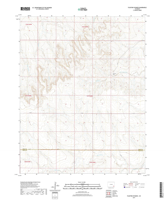 Floating W Ranch Colorado US Topo Map Image