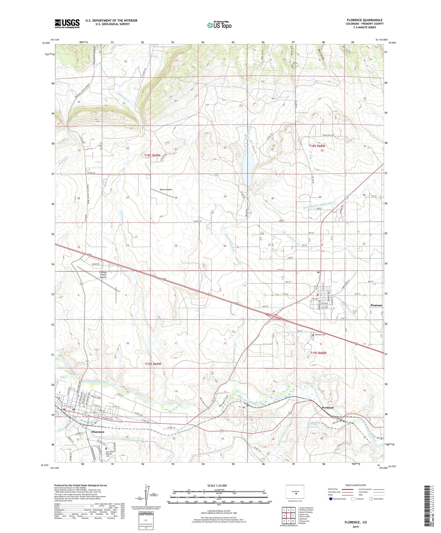 Florence Colorado US Topo Map Image