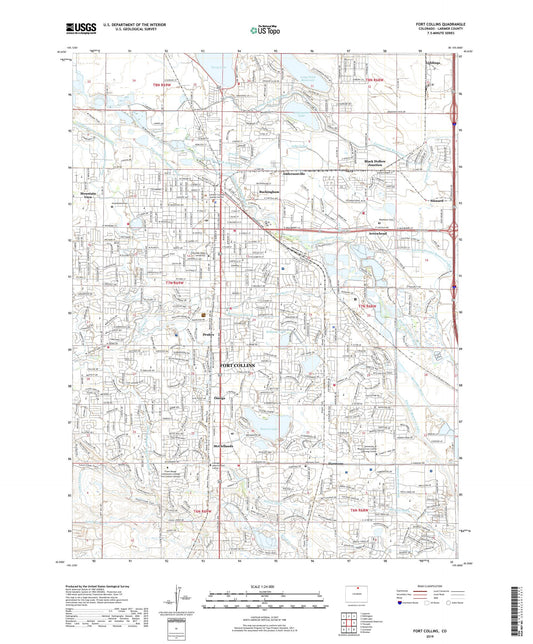 Fort Collins Colorado US Topo Map Image
