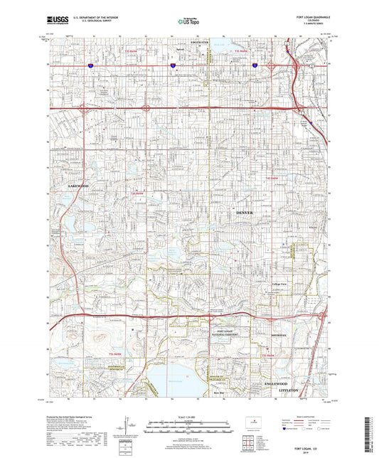 Fort Logan Colorado US Topo Map Image