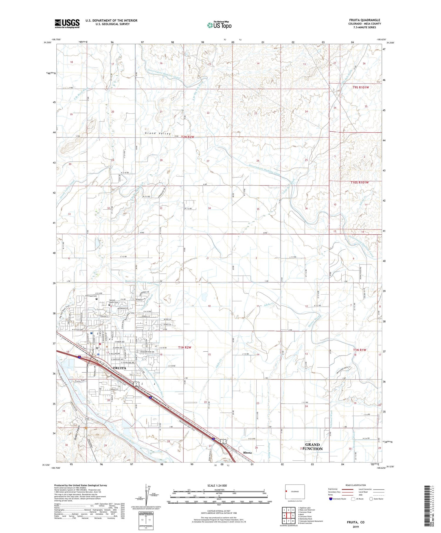 Fruita Colorado US Topo Map Image
