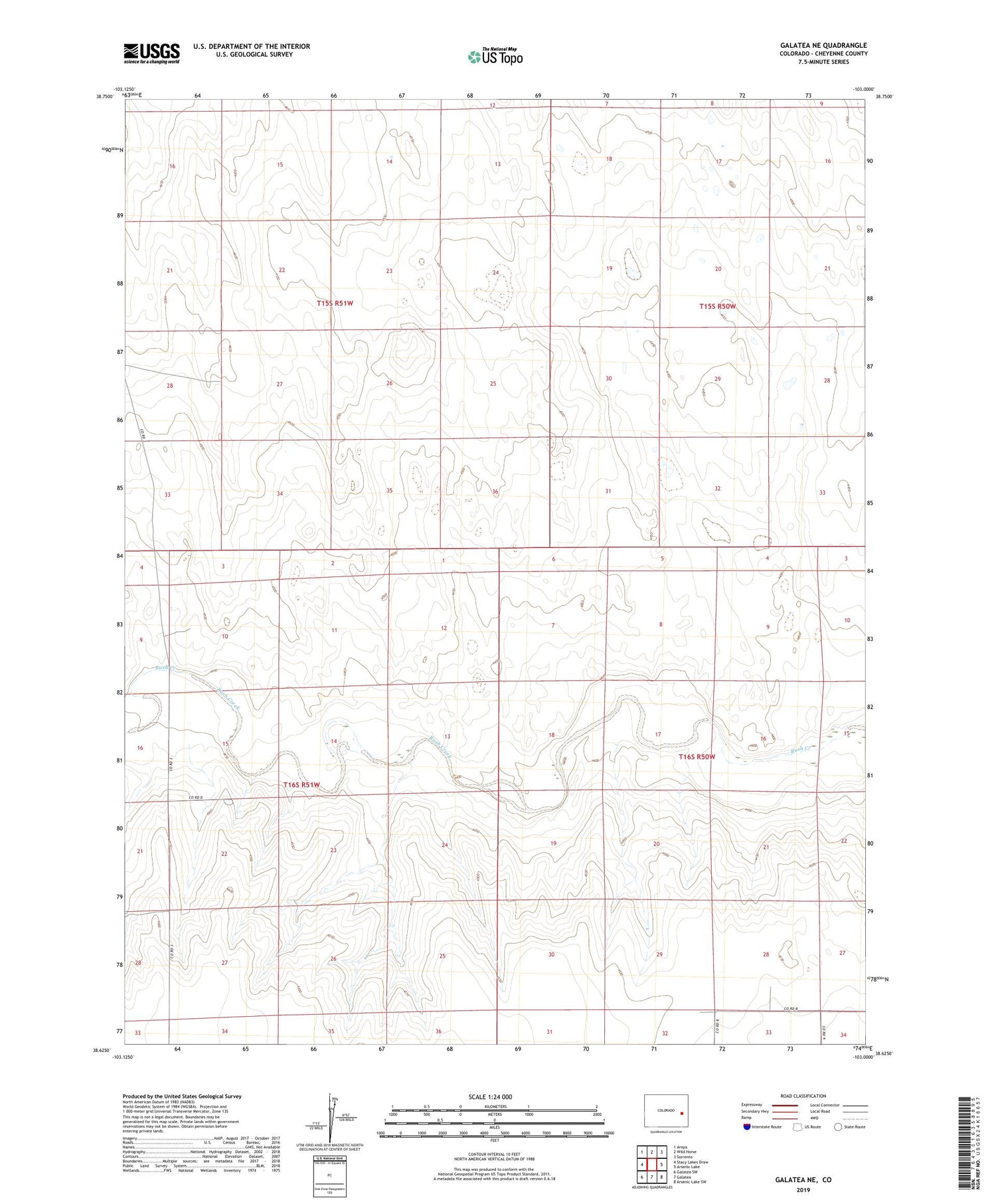 Galatea NE Colorado US Topo Map Image