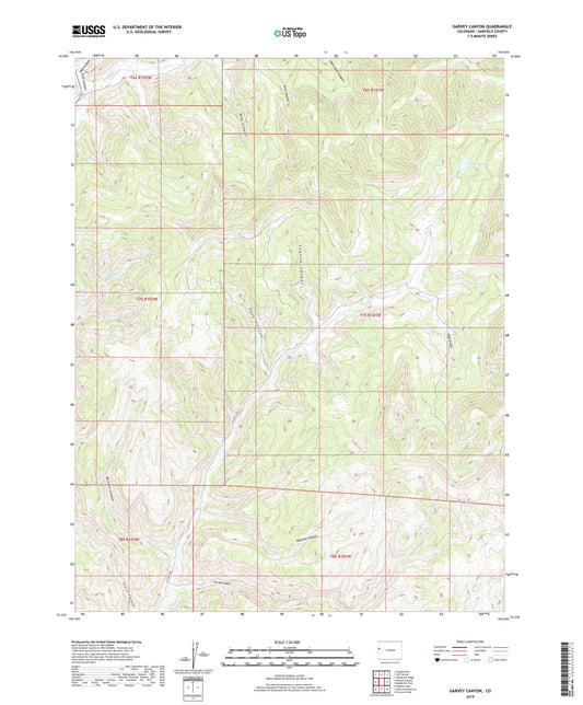 Garvey Canyon Colorado US Topo Map Image