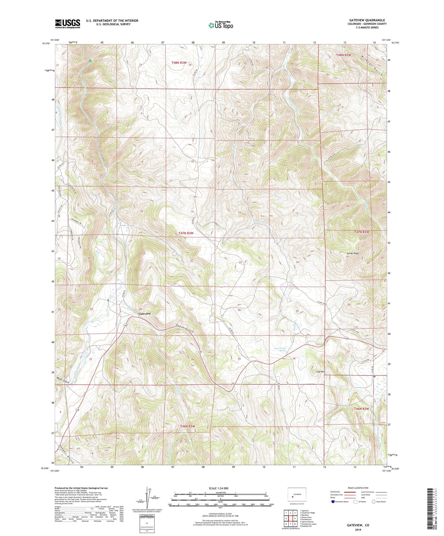 Gateview Colorado US Topo Map Image
