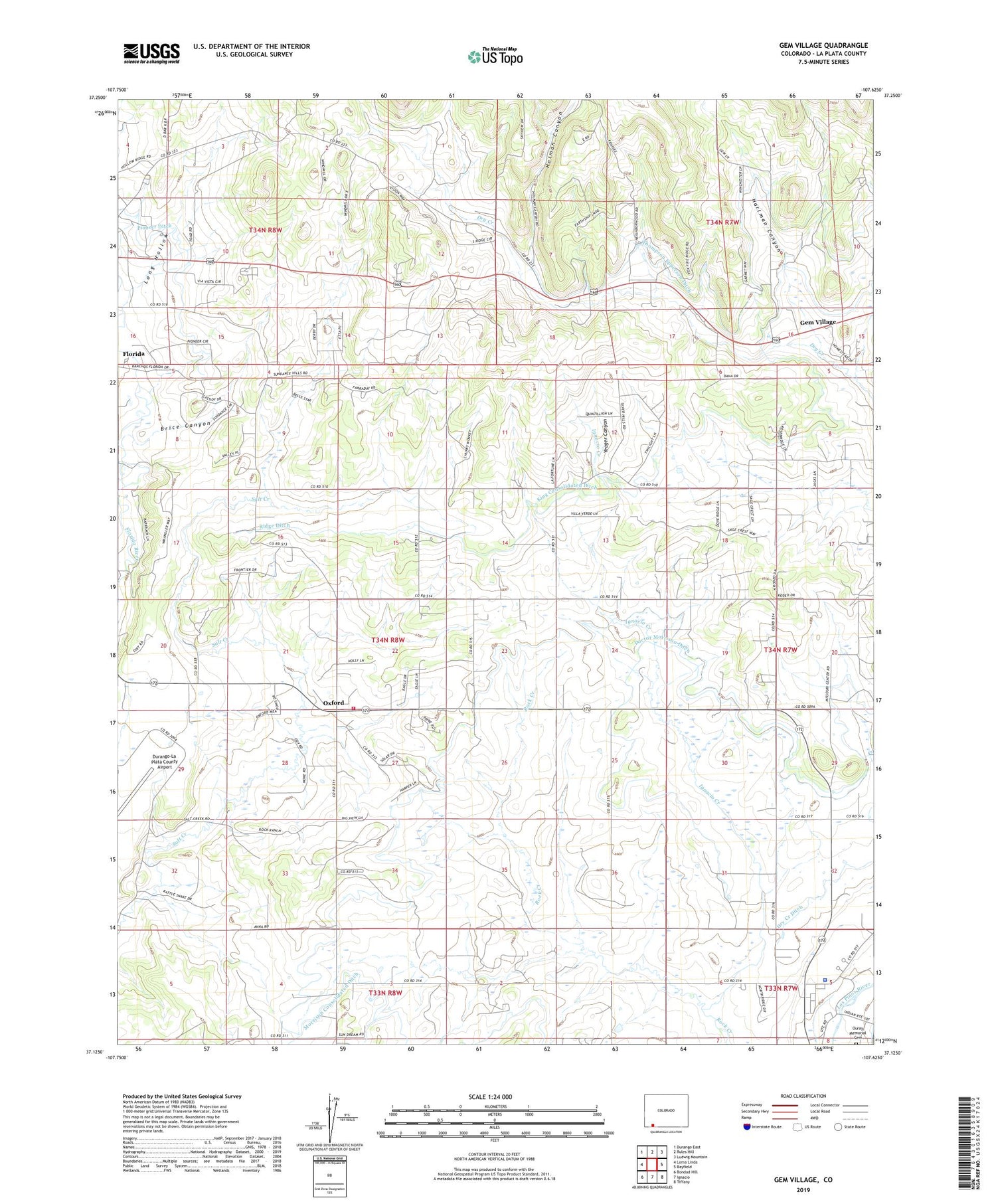 Gem Village Colorado US Topo Map Image
