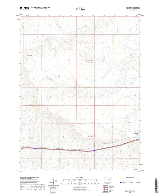 Genoa West Colorado US Topo Map Image