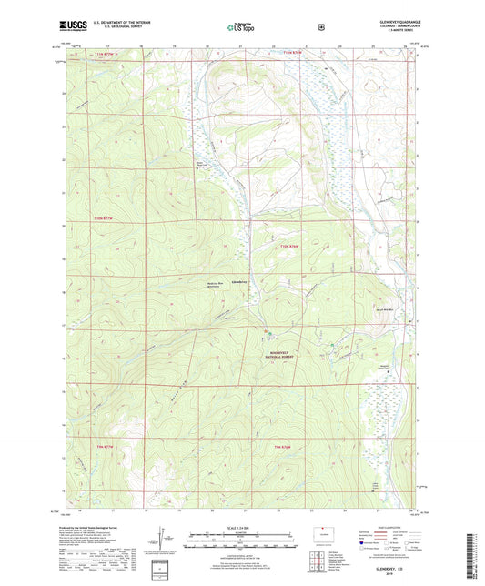 Glendevey Colorado US Topo Map Image