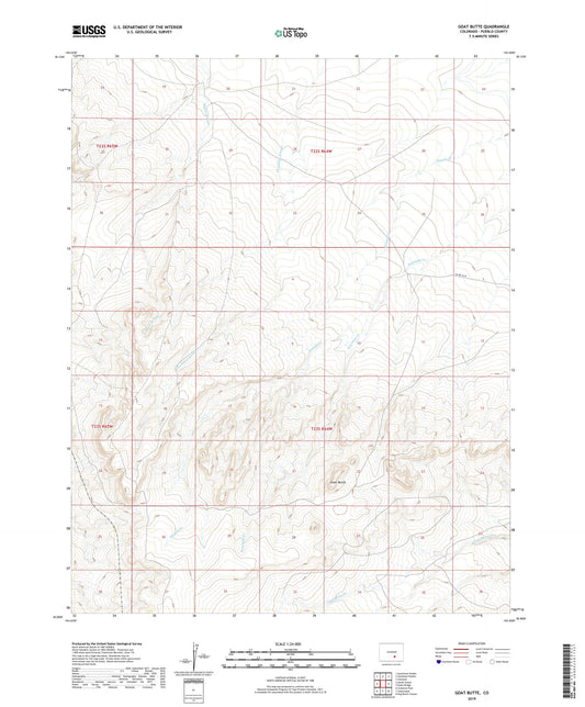 Goat Butte Colorado US Topo Map Image