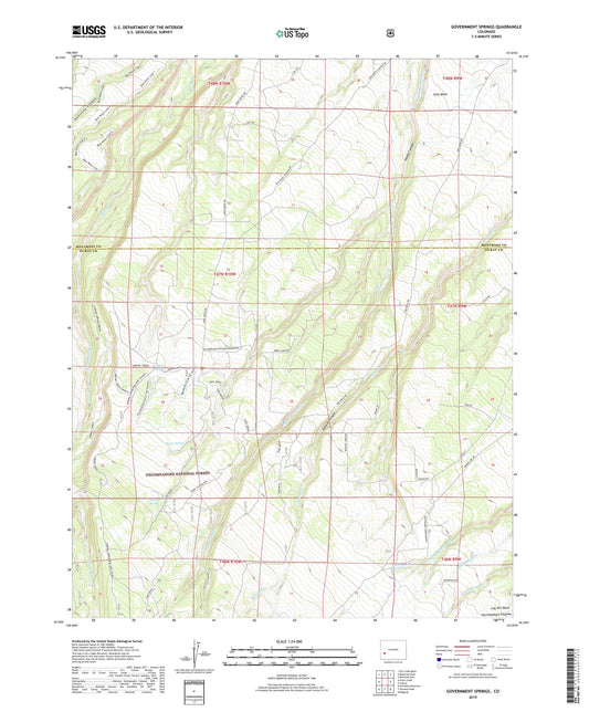 Government Springs Colorado US Topo Map Image