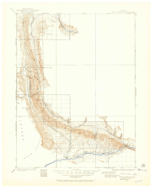 Historic 1906 Rifle Colorado 30'x30' Topo Map Image