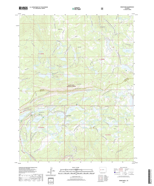 Grand Mesa Colorado US Topo Map Image