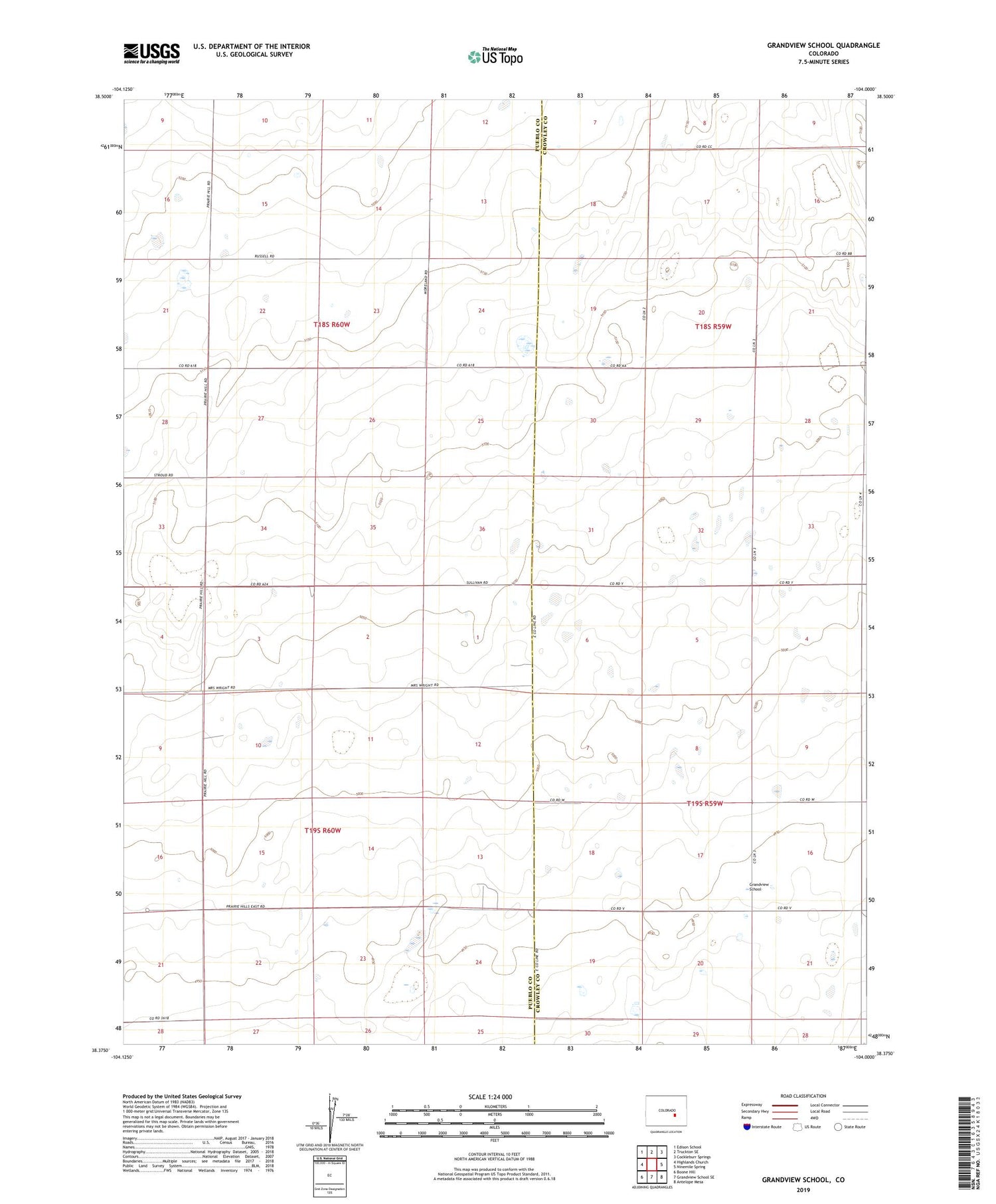 Grandview School Colorado US Topo Map Image