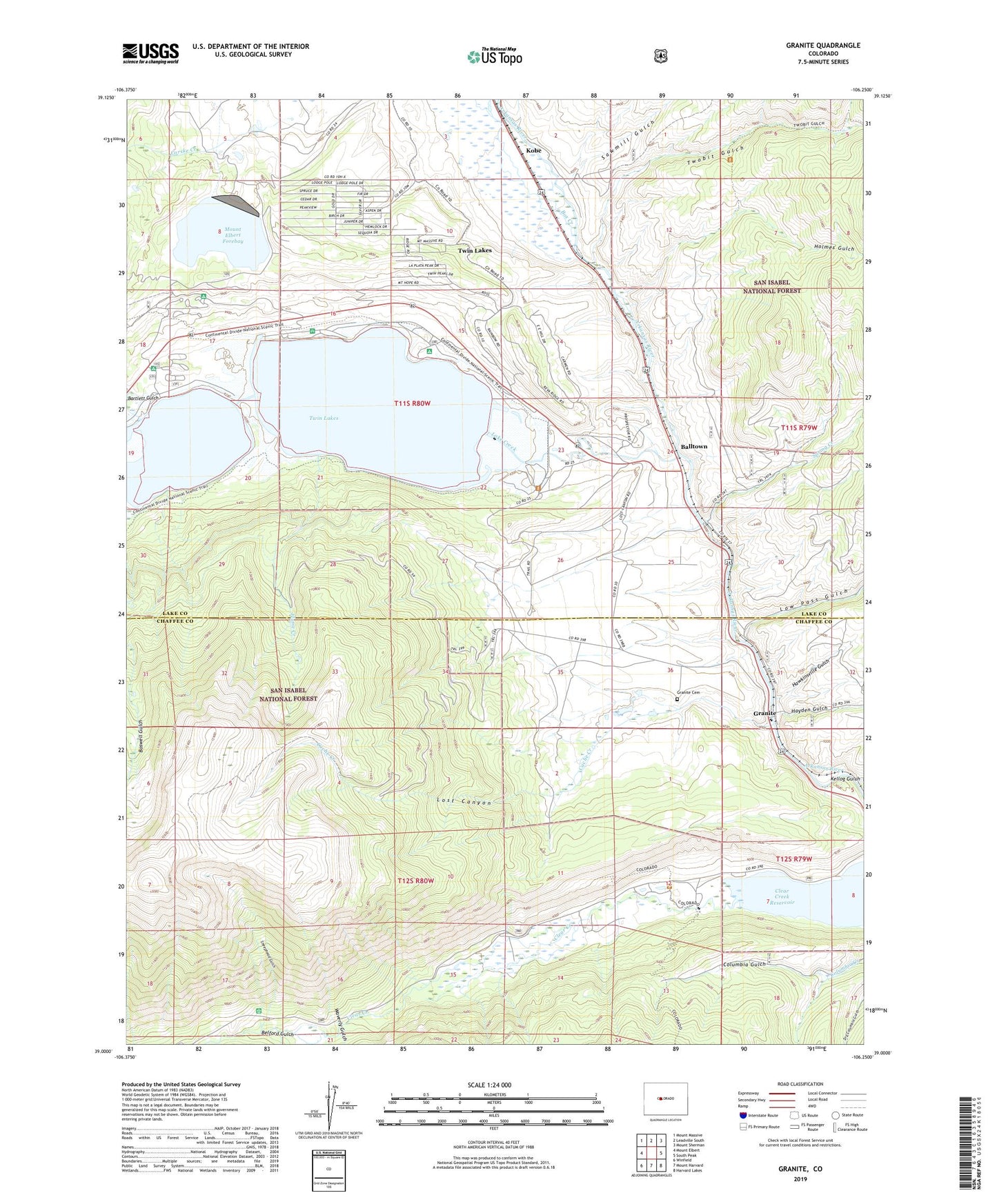 Granite Colorado US Topo Map Image