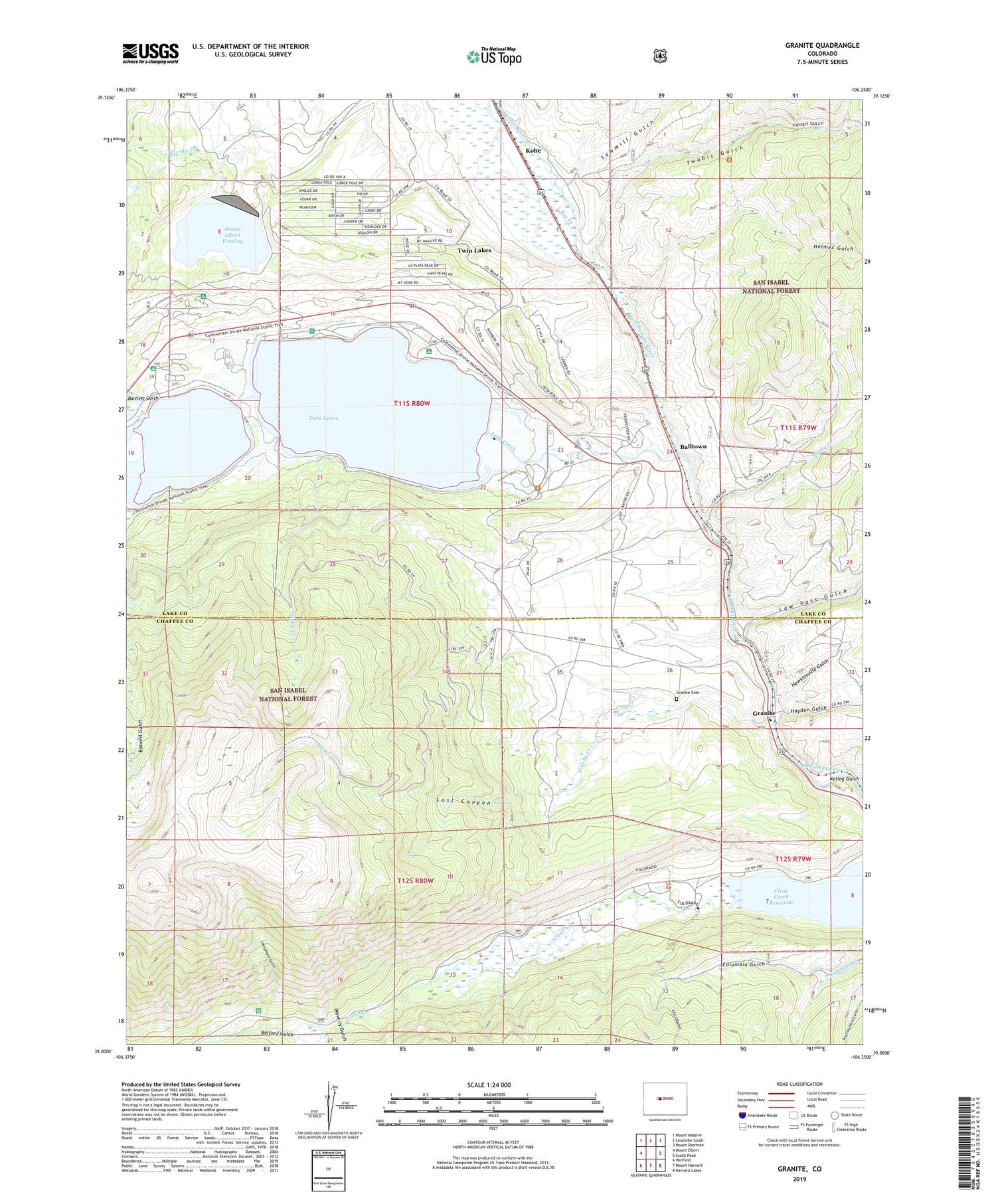 Granite Colorado US Topo Map Image