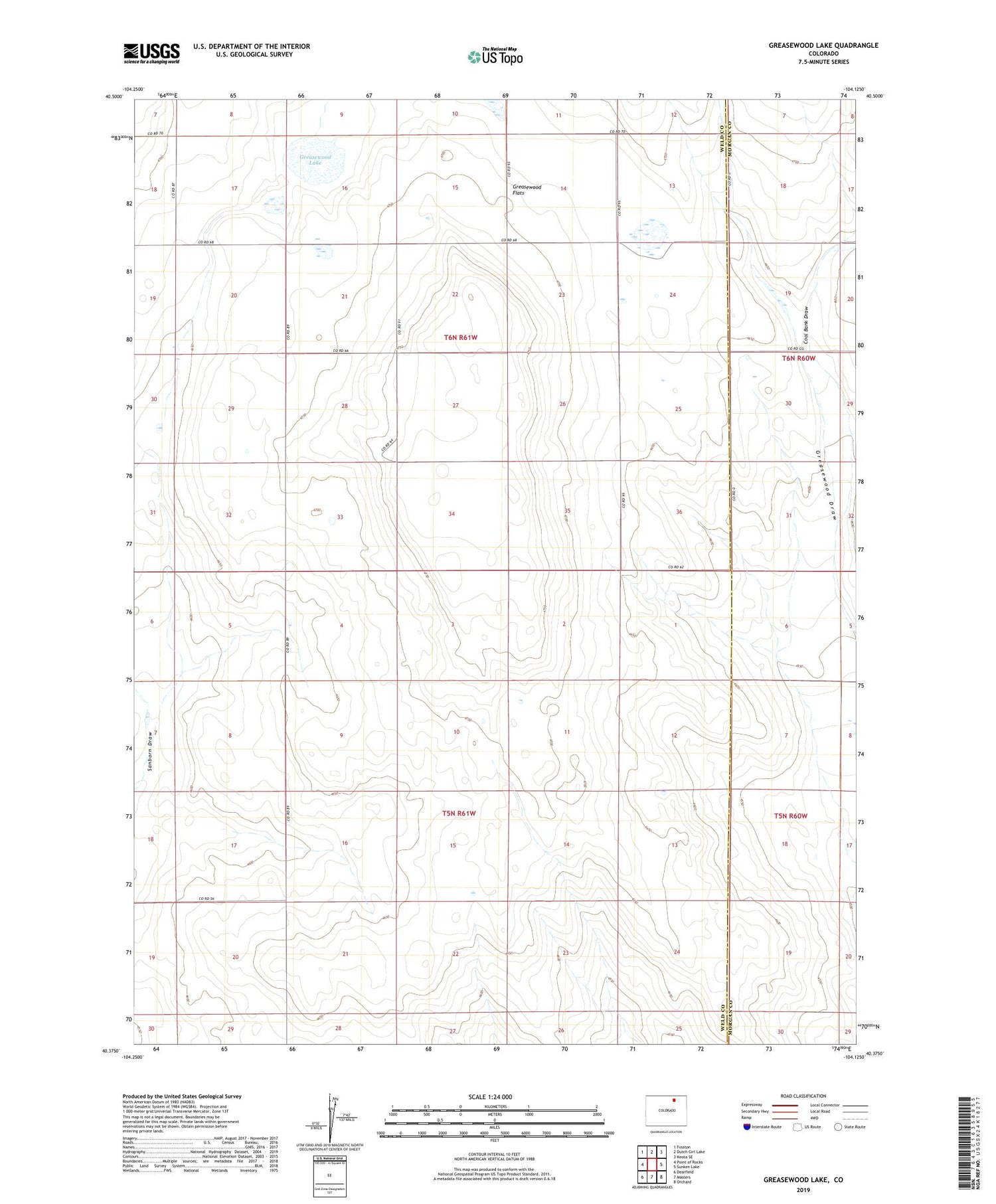 Greasewood Lake Colorado US Topo Map Image