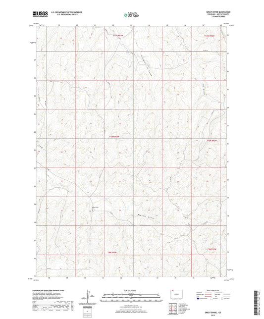 Great Divide Colorado US Topo Map Image