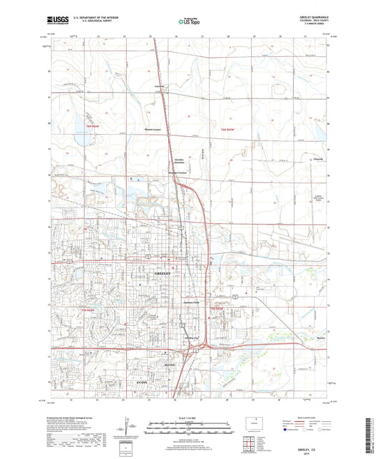 Greeley Colorado US Topo Map Image
