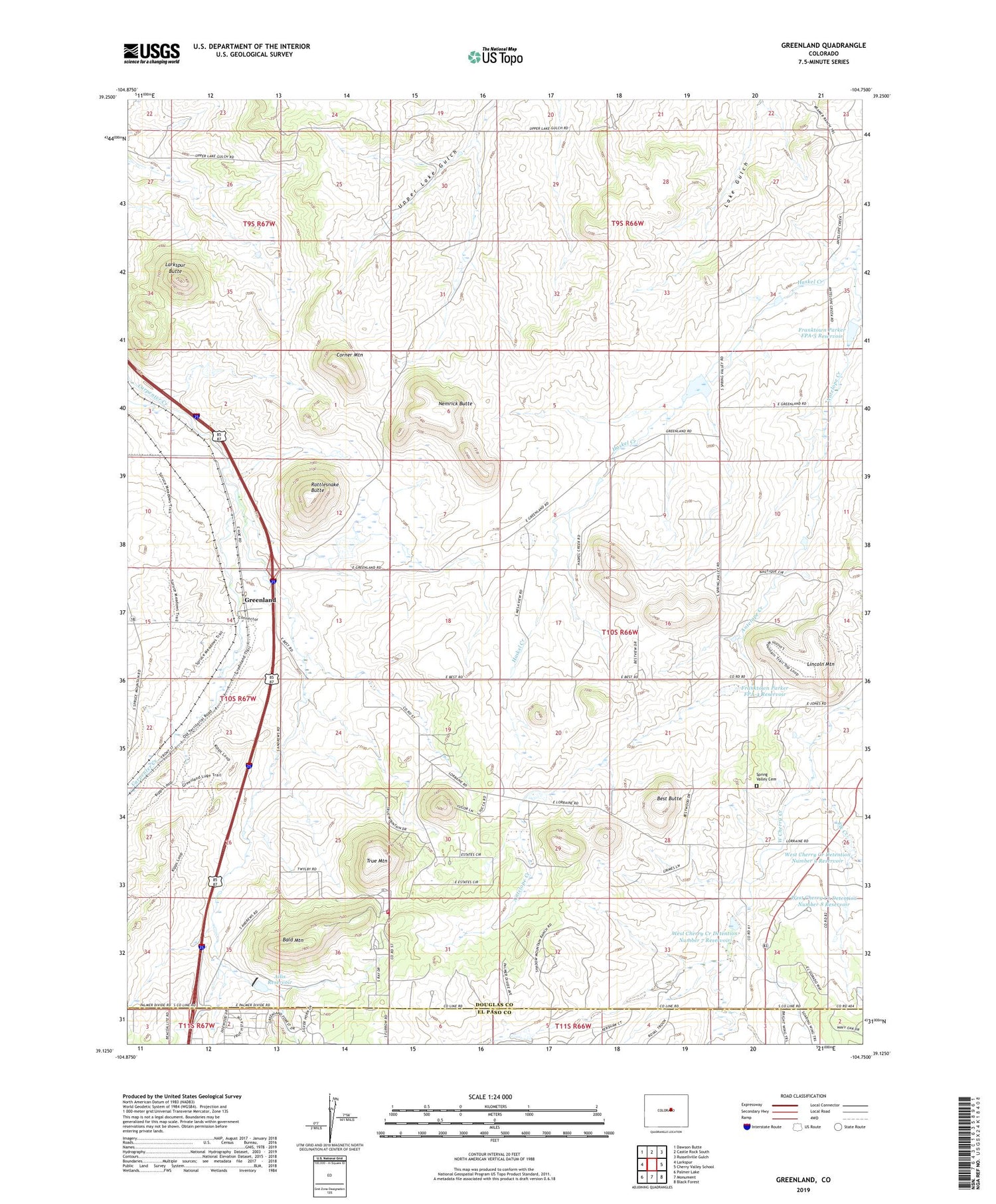 Greenland Colorado US Topo Map Image