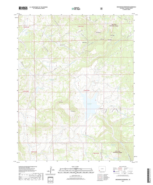 Groundhog Reservoir Colorado US Topo Map Image