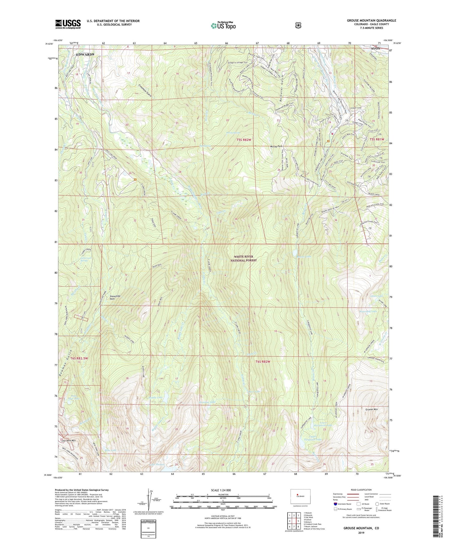 Grouse Mountain Colorado US Topo Map Image