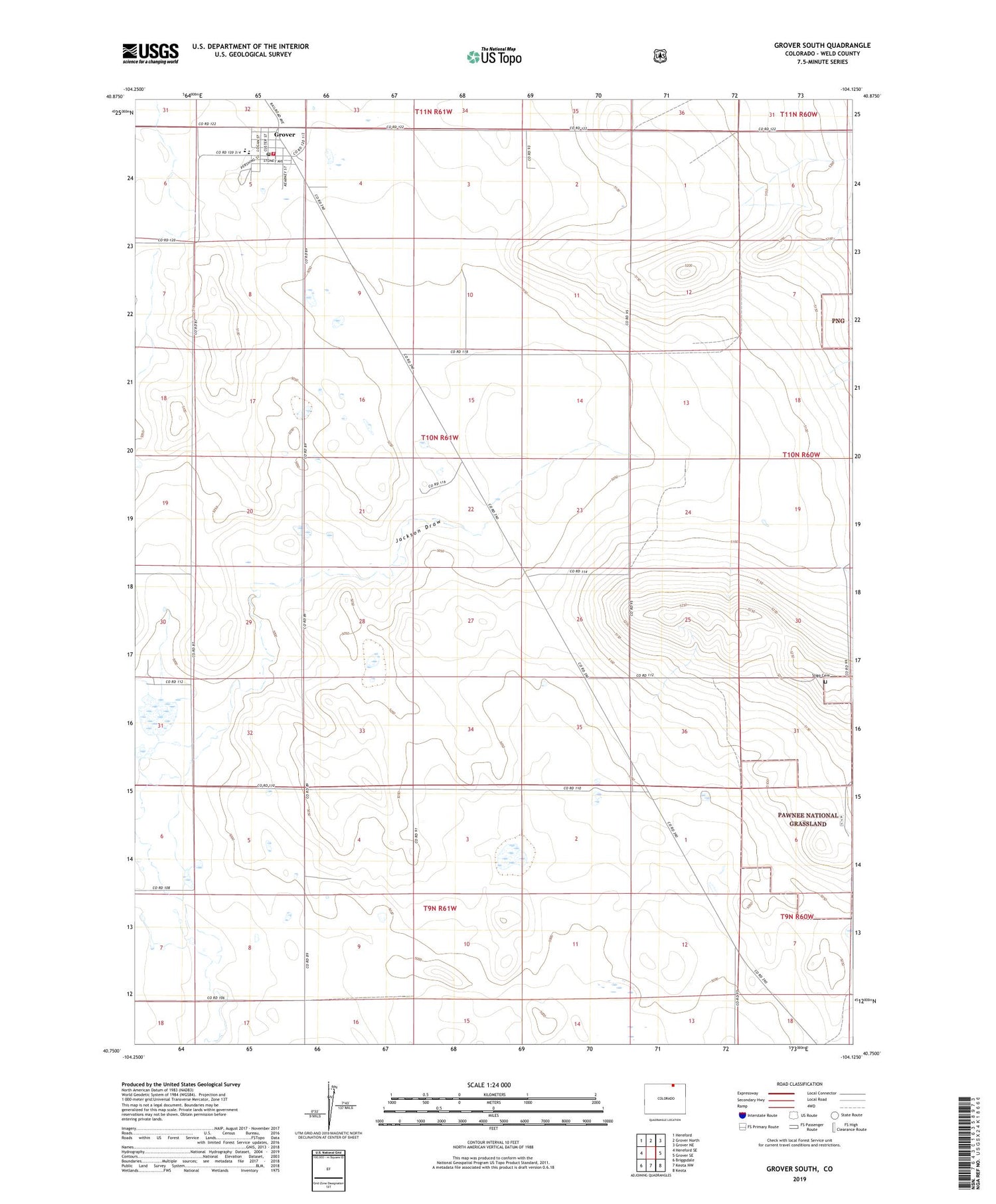 Grover South Colorado US Topo Map Image