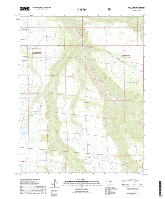 Gurley Canyon Colorado US Topo Map Image