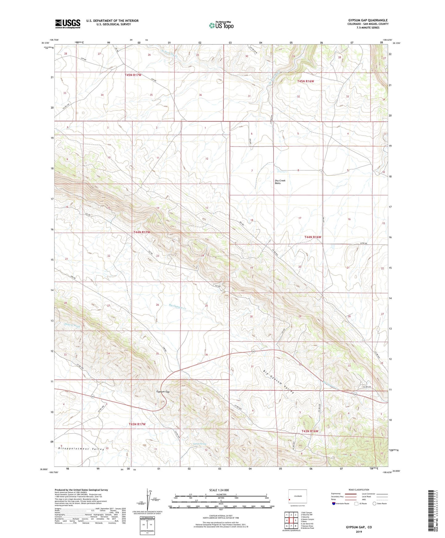 Gypsum Gap Colorado US Topo Map Image