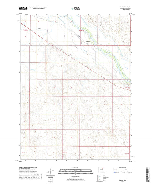 Hardin Colorado US Topo Map Image