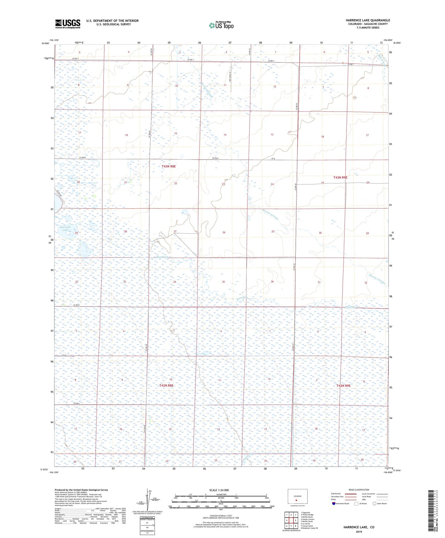 Harrence Lake Colorado US Topo Map Image