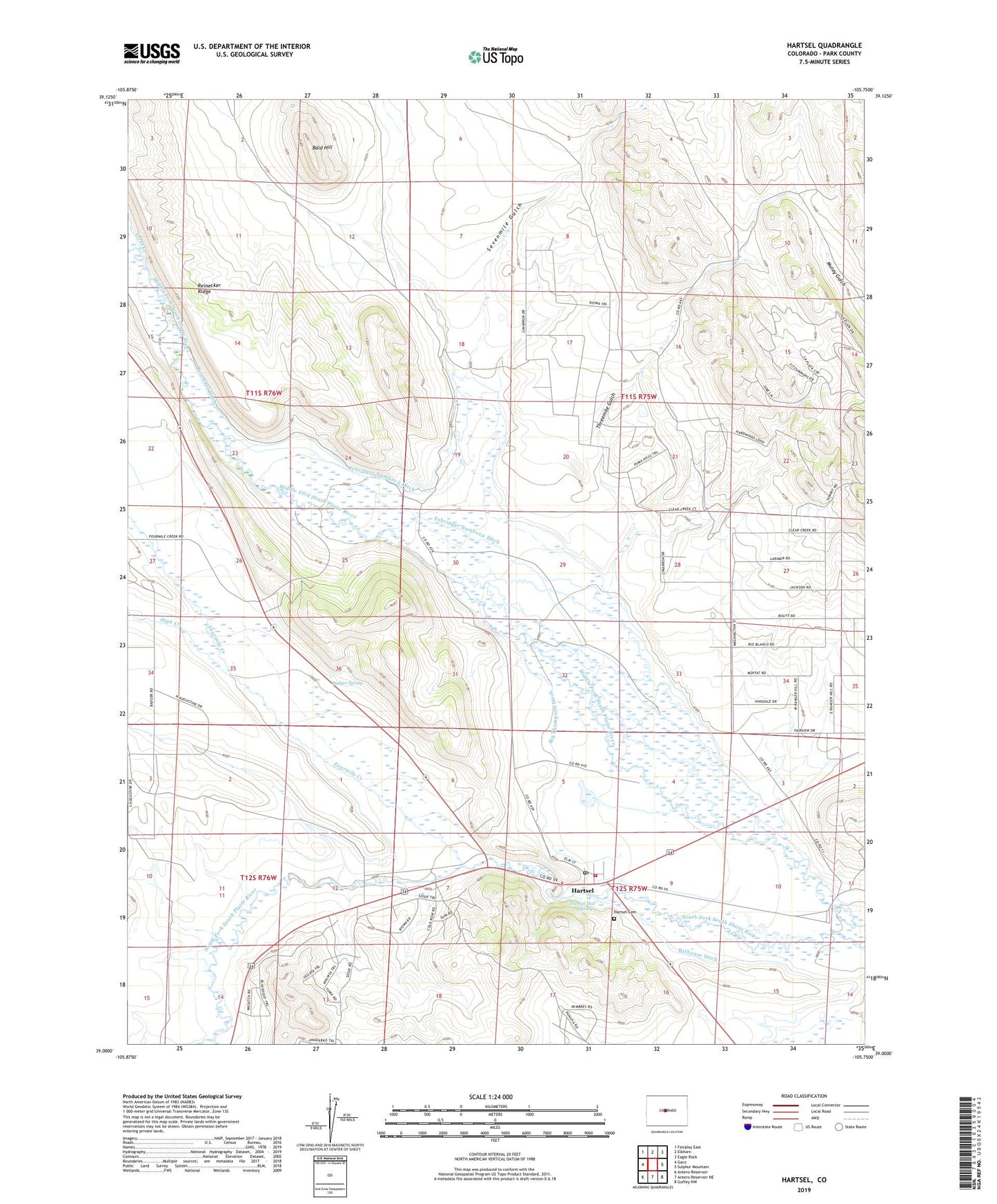 Hartsel Colorado US Topo Map Image