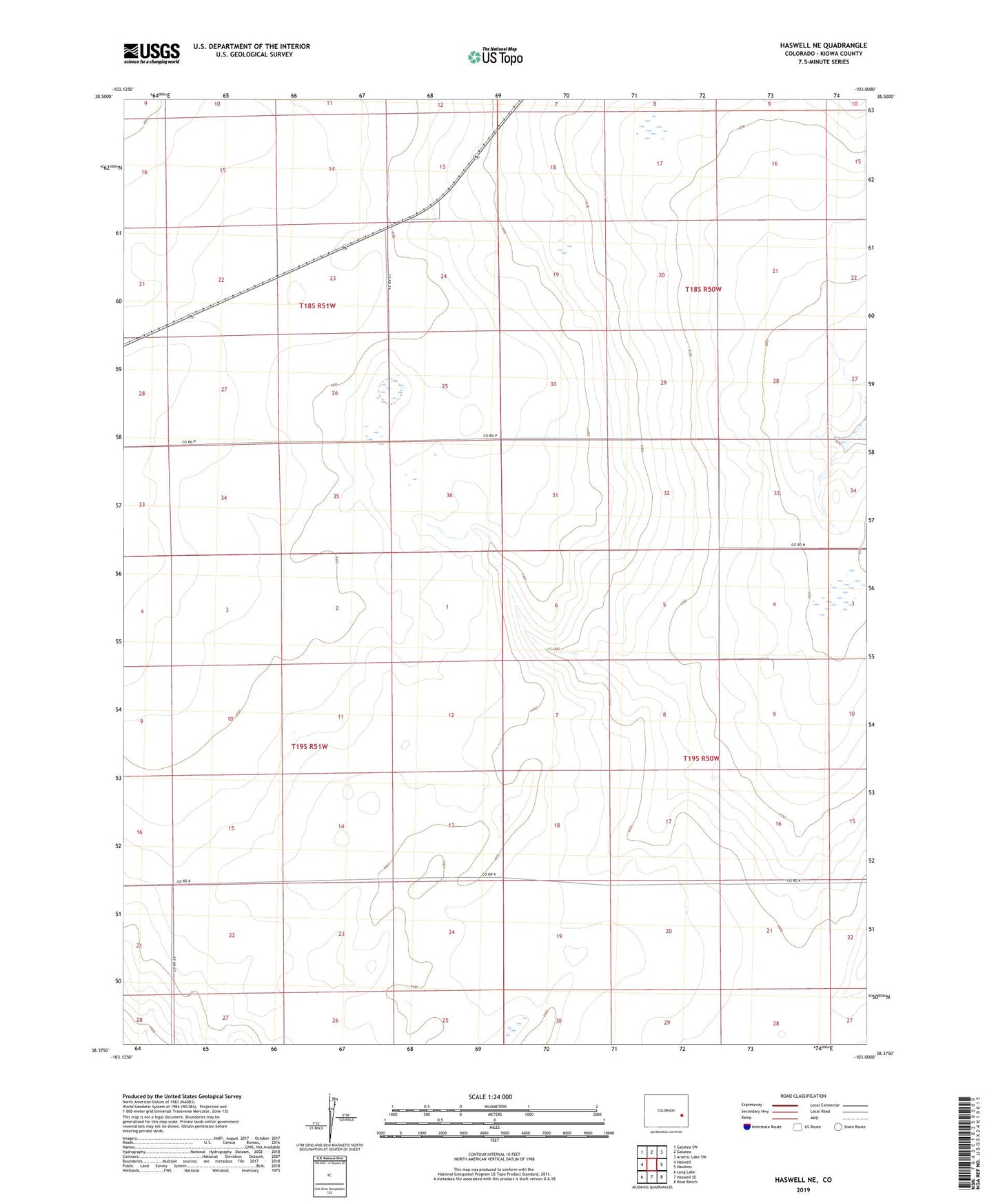 Haswell NE Colorado US Topo Map Image