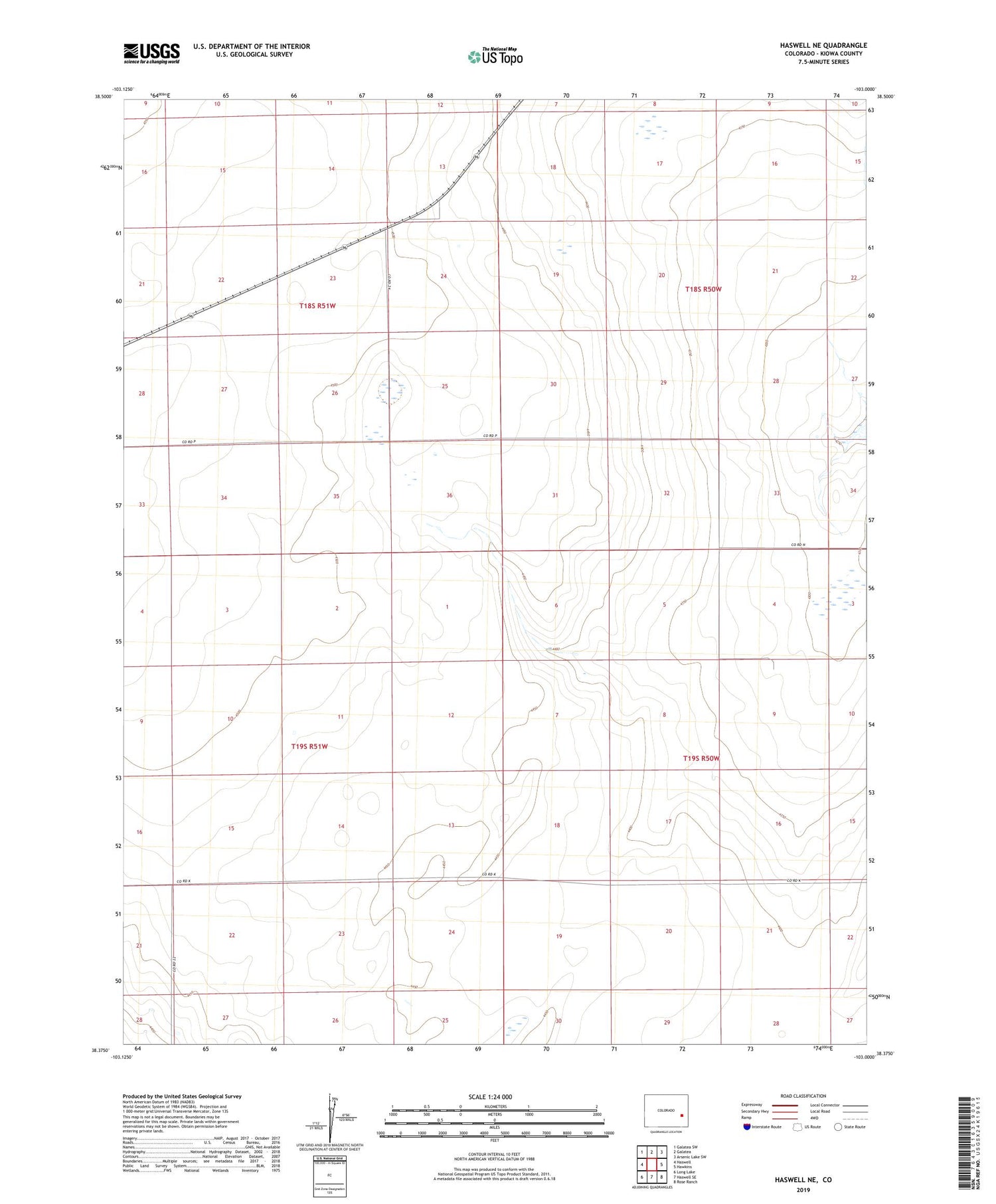 Haswell NE Colorado US Topo Map Image