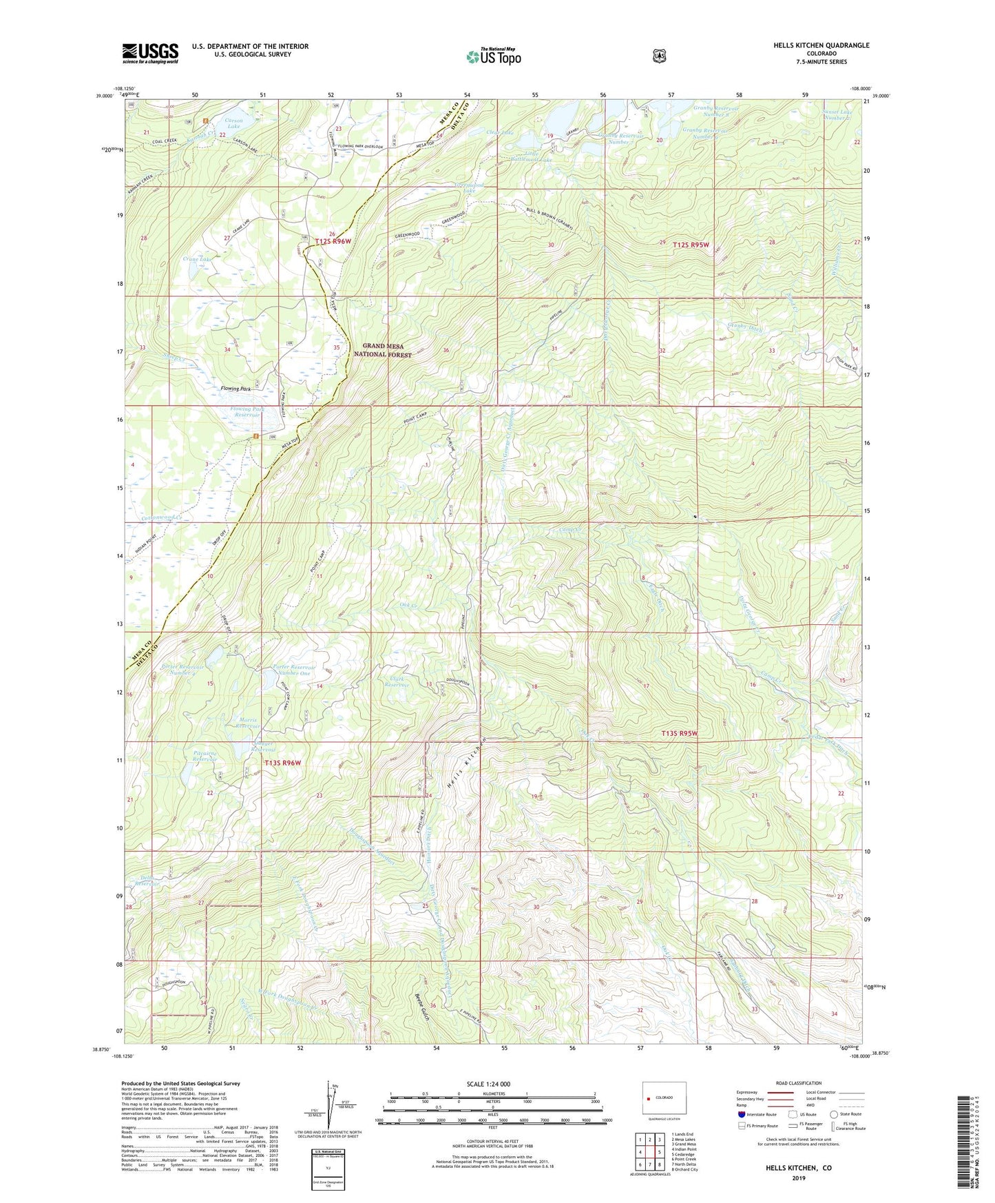 Hells Kitchen Colorado US Topo Map Image