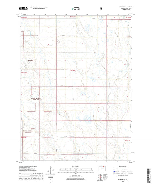 Hereford SE Colorado US Topo Map Image