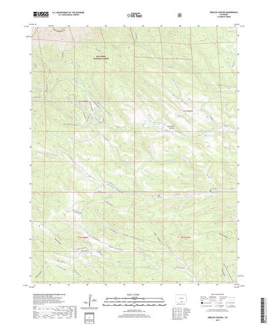 Herlick Canyon Colorado US Topo Map Image
