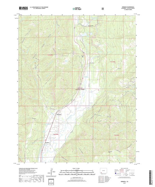 Hermosa Colorado US Topo Map Image