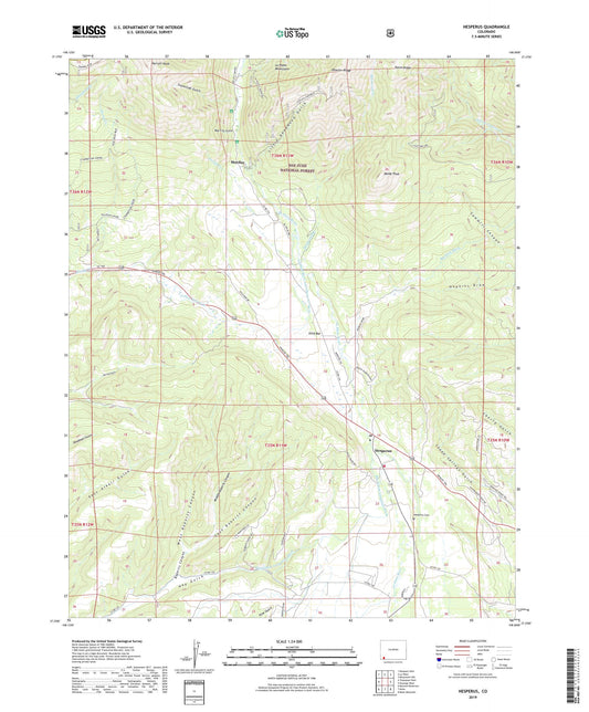 Hesperus Colorado US Topo Map Image