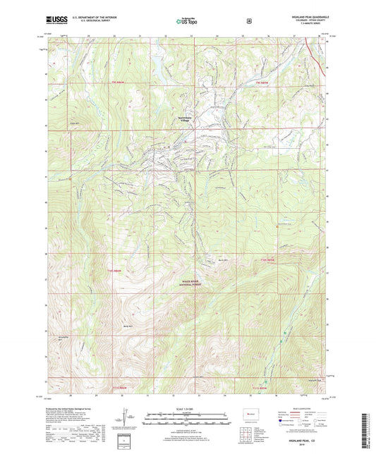 Highland Peak Colorado US Topo Map Image