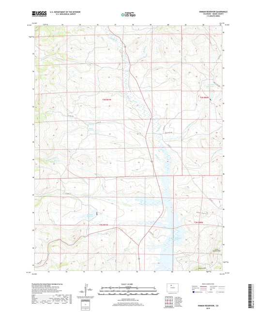 Hinman Reservoir Colorado US Topo Map Image