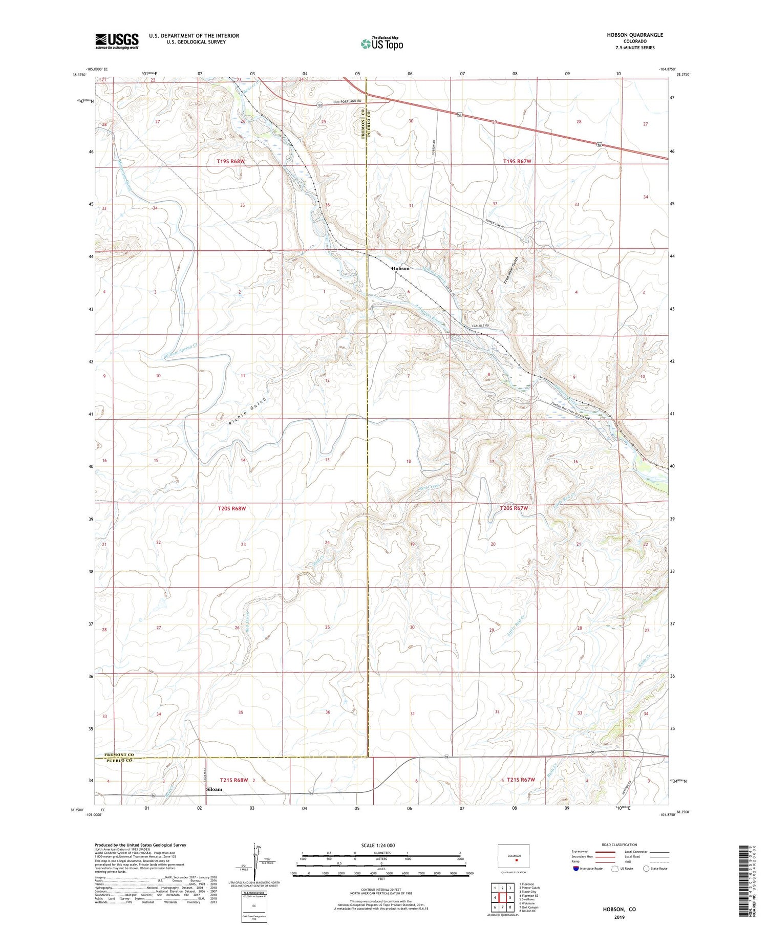Hobson Colorado US Topo Map Image