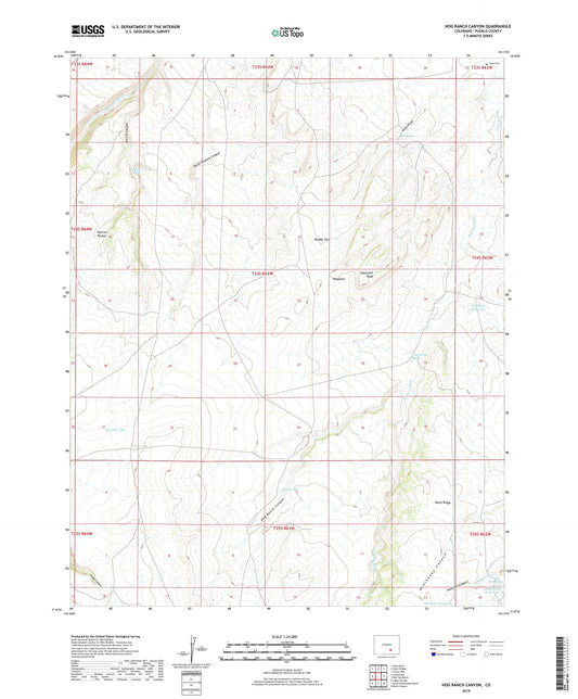 Hog Ranch Canyon Colorado US Topo Map Image