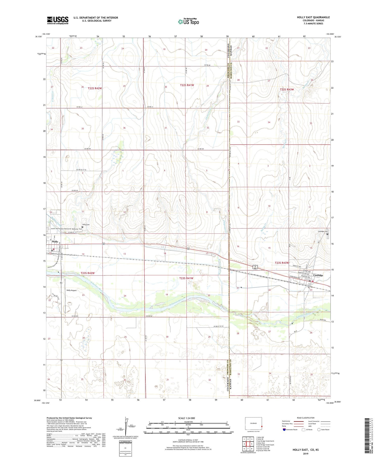 Holly East Colorado US Topo Map Image