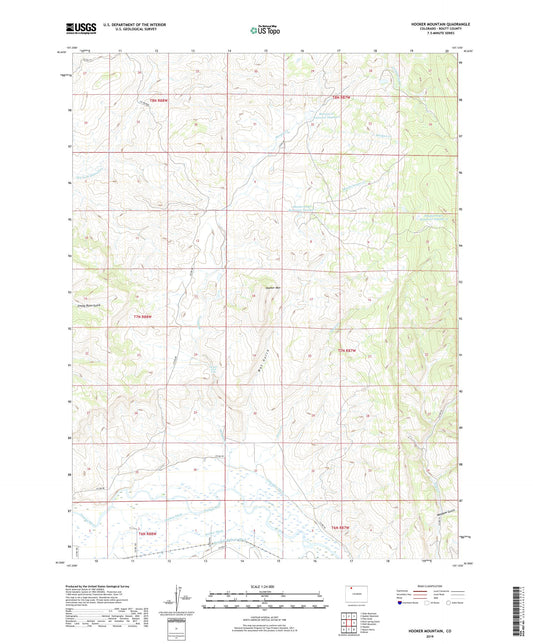 Hooker Mountain Colorado US Topo Map Image