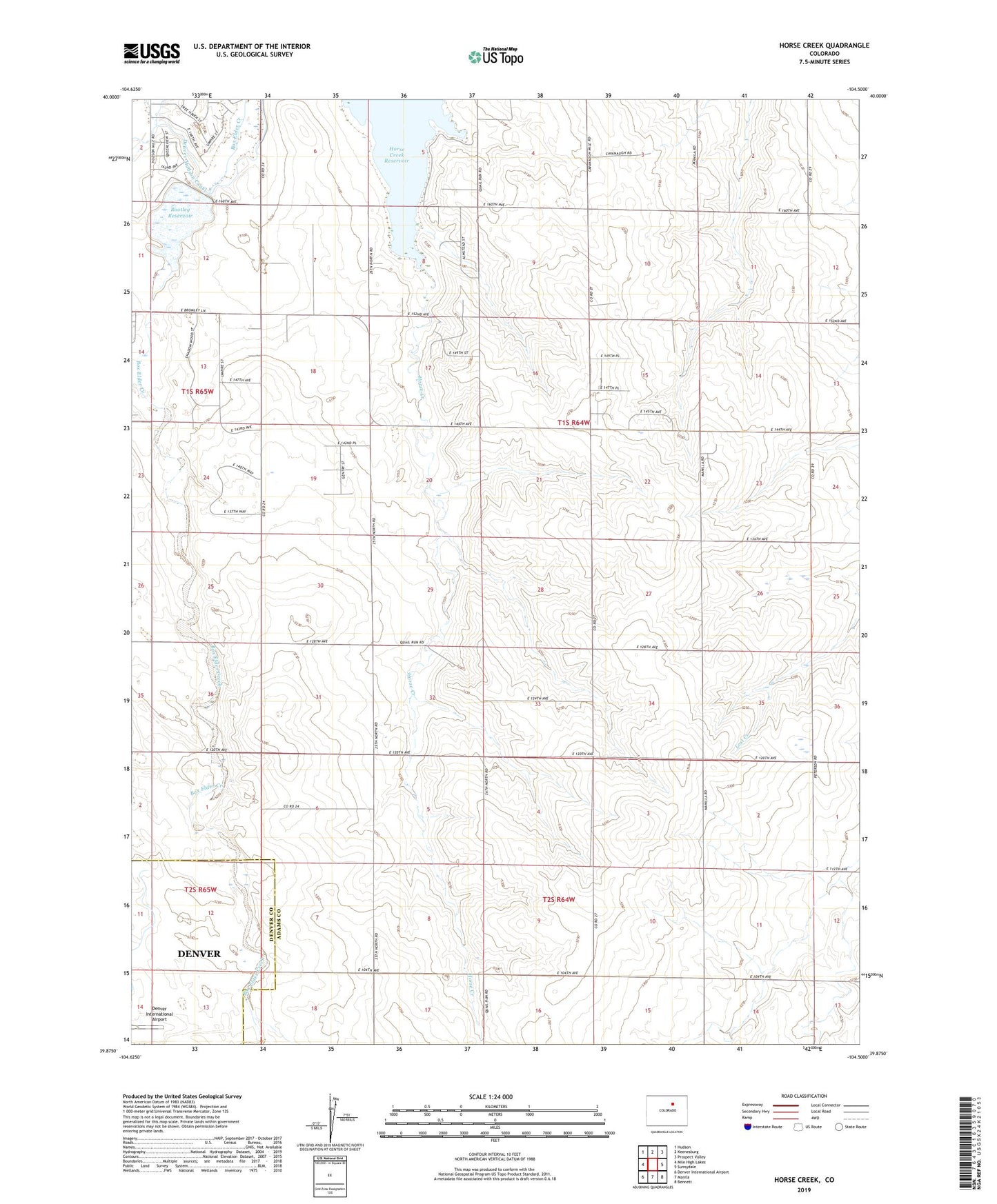 Horse Creek Colorado US Topo Map Image