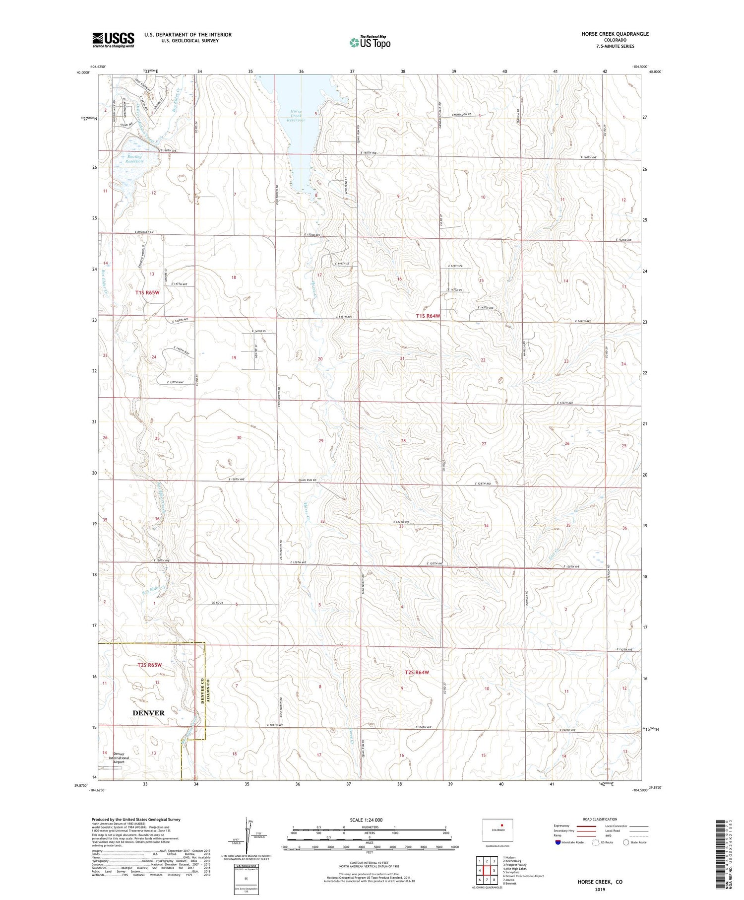 Horse Creek Colorado US Topo Map Image