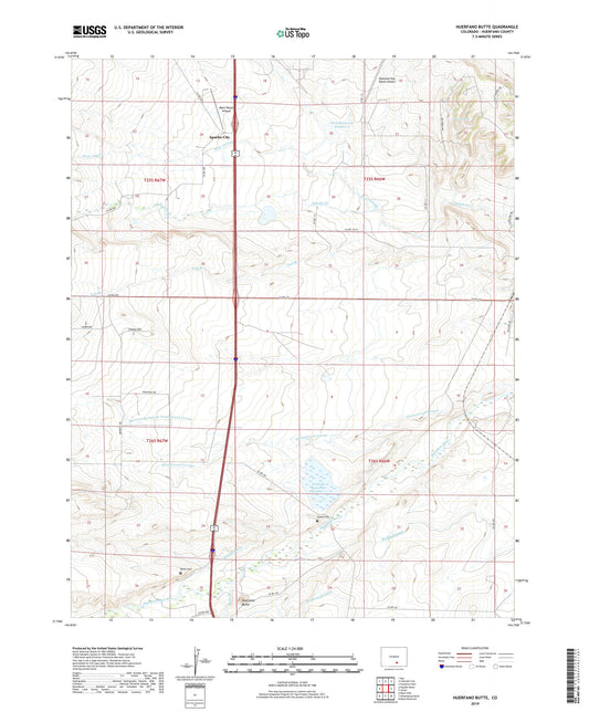 Huerfano Butte Colorado US Topo Map Image