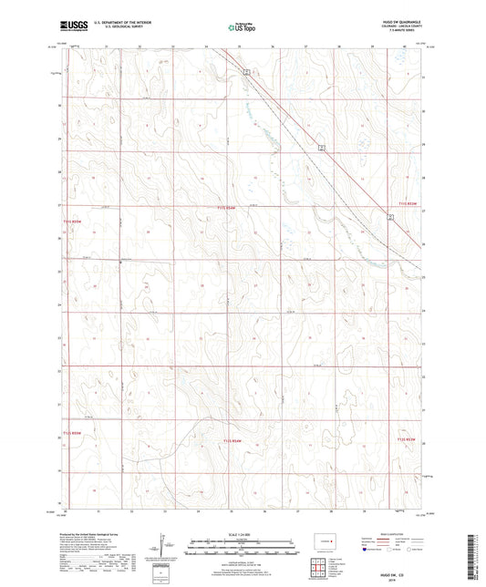 Hugo SW Colorado US Topo Map Image