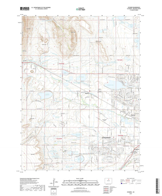 Hygiene Colorado US Topo Map Image