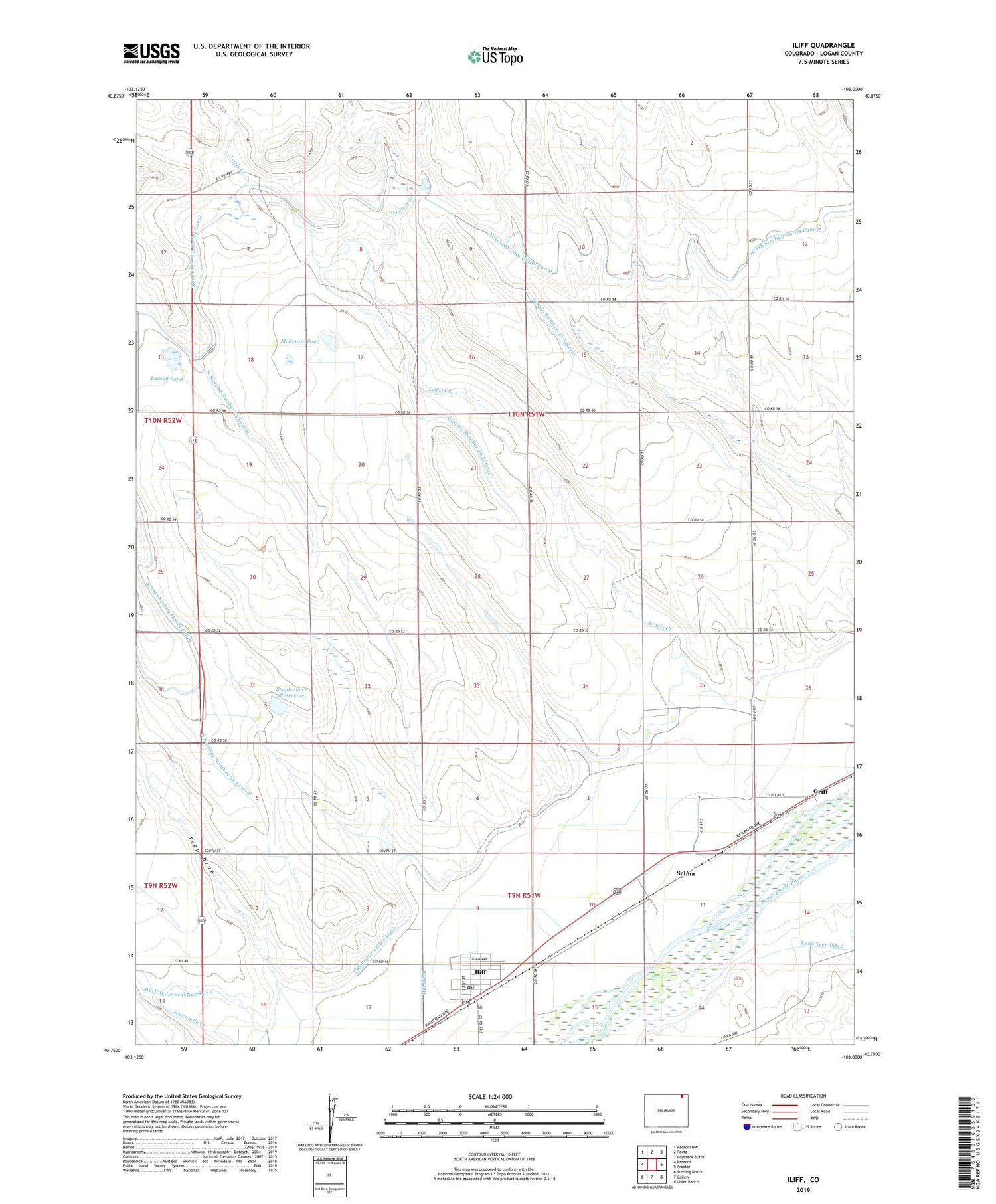 Iliff Colorado US Topo Map Image